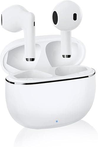 【2025年アップグレード版】AOKIMI ワイヤレスイヤホン bluetooth イヤホン V12 小型軽量 ブルートゥースHi-Fi 最大36時間再生 ぶるーとゅーす コードレス ENCノイズキャンセリング 自動ペアリング Type-C充電 マイク付き 防水 タッチ式音量調整 スポーツ/通勤/通学/WEB会議(ホワイト)