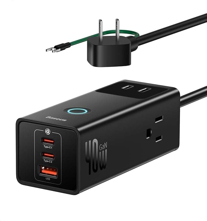 Baseus PD 充電器 40W USB 電源タップ 1500W 6ポート GaN5(窒化ガリウム)採用 【2*USB-C・1*USB-A・3*コンセント差込口/安全検出/LED 出力表示/ほこり防止シャッター/アース付き / 1.5mコード】 OAタップ iPhone15 iPad Androidスマホ 家電 TypeC機器対応 PSE認証済 PowerCombo Pro