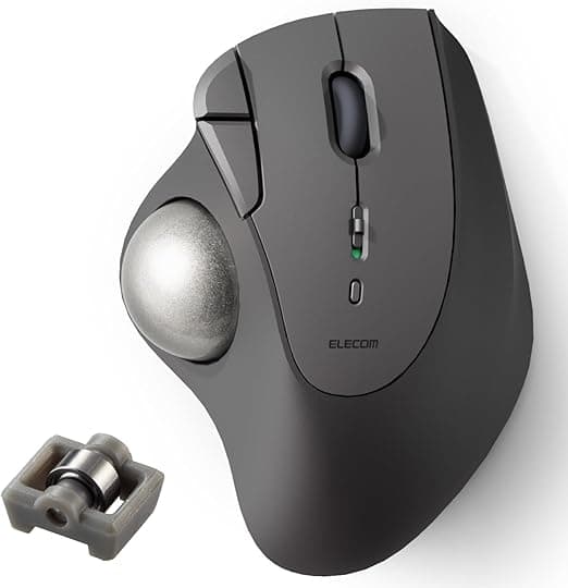 エレコム ワイヤレス トラックボールマウス Bluetooth IST (イスト) シリーズ 5ボタン 親指操作 ベアリング支持 Windows Mac Chromebook ブラック 2 M-IT11BRABK