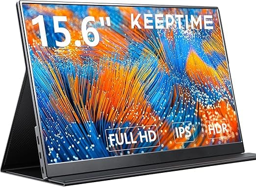 KEEPTIME モバイルモニター 15.6インチ 1920*1080 モバイルディスプレイ ポータブルモニター IPS液晶パネル 非光沢画面 薄型 軽量 マグネット保護カバー付き USB Type-C ミニHDMI PS4/XBOX/Sw-itch/PC/Macなど対応 在宅勤務 リモートワーク